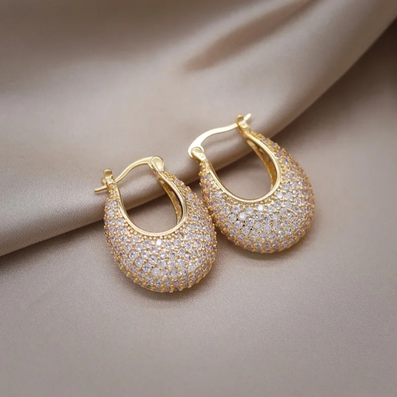 14k gold diamond earrings - Picture 4 of 5